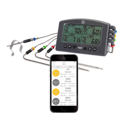 Thermapen - Signals ThermoWorks WiFi & Bluetooth® BBQ Thermometer and Alarm
